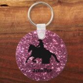 Glitter Barrel Racing Westerne Rodeo Sleutelhanger (Voorkant)