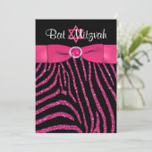 Glitter Bat Mitzvah Invite Kaart (Staand voorkant)