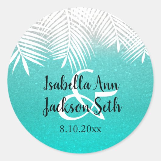 Glitter Beach Ronde Sticker (Voorkant)