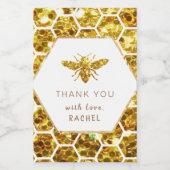 glitter bek dank u wijnlabel wijn etiket (Enkel label)