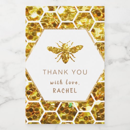 glitter bek dank u wijnlabel wijn etiket (Enkel label)