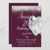 Glitter Birthday, 21ste verjaardag, Kaart (Voorkant / Achterkant)