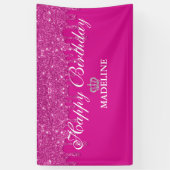 Glitter Birthday Bann Spandoek (Verticaal)