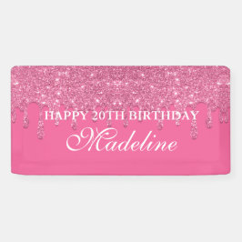 Glitter Birthday-banner op maat voor Blauwgroen dr Spandoek