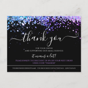 Glitter Black Elegant voor holografisch gebruik Briefkaart