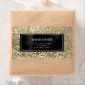 Glitter Black Framed Gold RSVP Adres Boutique Etiket (Insitu)