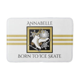 Glitter Black, gepersonaliseerd, zwart, witte ijsv Badmat