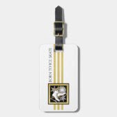 Glitter Black, gepersonaliseerd, zwart, witte ijsv Bagagelabel (Voorkant verticaal)