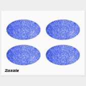 Glitter Blauw Ovale Sticker (Vel)