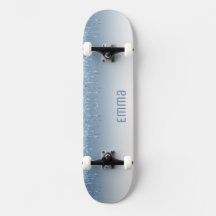 Glitter Blauw Skateboard met Naam