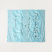 Glitter Blauwe Kristallen Elegante Trouwdag Maatwe Wandkleed (Voorkant (horizontaal))