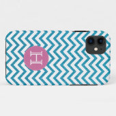 Glitter Blauwgroen Groen Monogram Zigzag iPhone 5  Case-Mate iPhone Case (Achterkant (horizontaal))
