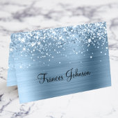 Glitter Bleu clair Nom individuel Cartes de lieu