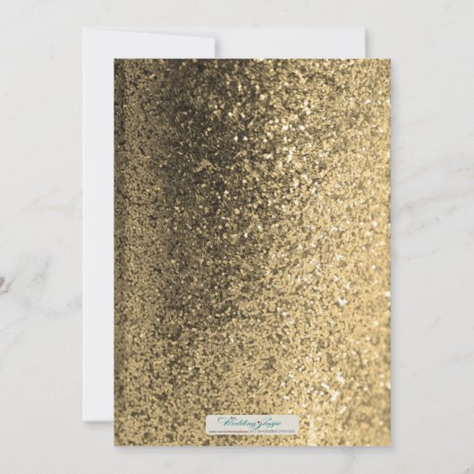 Glitter Bling Save the Date Aankondiging (goud) (Achterkant)