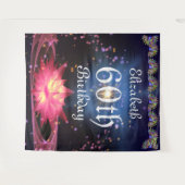 Glitter Bloemstuk Achtergrond | 60ste Verjaardagsf Wandkleed (Voorkant (horizontaal))