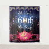 Glitter Bloemstuk Achtergrond | 60ste Verjaardagsf Wandkleed (Voorkant)