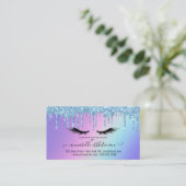 Glitter Blue Eyelash Extension Appointine Visitekaartje (Staand voorkant)