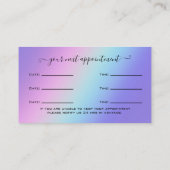 Glitter Blue Eyelash Extension Appointine Visitekaartje (Achterkant)