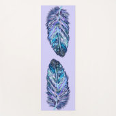 Glitter Blue Feather Yoga Mat (Voorkant)
