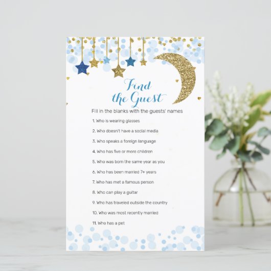 Glitter blue moon Waterverf Zoek het gastspel (Staand voorkant)