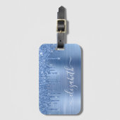 Glitter Blue op maat Bagagelabel (Voorkant (verticaal))