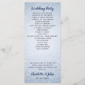 Glitter Blue Sneeuwvlokken winter bruiloft program Programma (Achterkant)