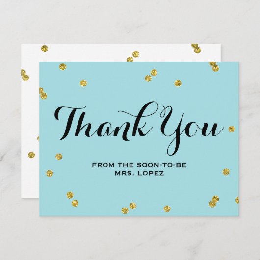 Glitter Blue | Vrijgezellenfeest Bedankt kaarten (Voorkant / Achterkant)