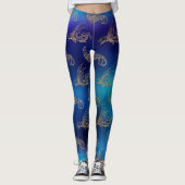 glitter blue zee design mermaid design leggings (Voorkant)