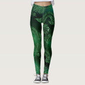 glitter blue zee design mermaid green leggings (Voorkant)