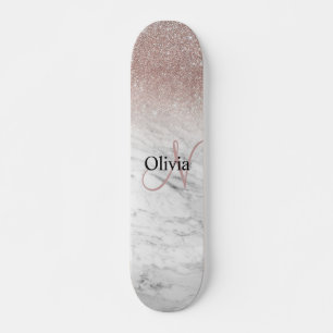 Glitter Blush Marble, speciaal Roos voor meisjes Skateboard