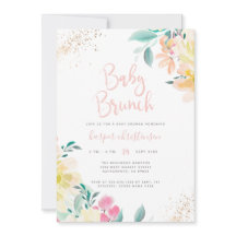 Glitter Blush Pink Floral Baby shower Brunch