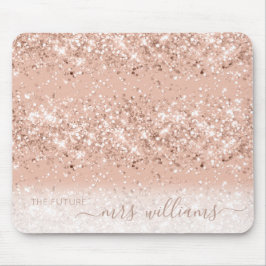 Glitter Blush Pink Rose Gold Future Mrs Bride Muismat