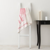 Glitter Blush Pink Rose Gold Monogramed Script Sherpa Deken (In situ)