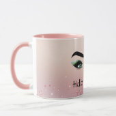 Glitter Blush Roze Groene Ogen Wimpers Mok (Links)