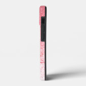 Glitter Blush Roze Roze Goud Monogram Script Case-Mate iPhone Case (Achterkant / Links)