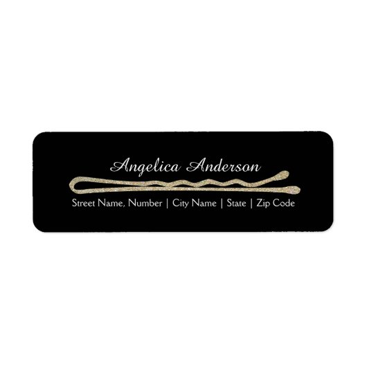 Glitter Bobby Pin Retouradres Label (Voorkant)