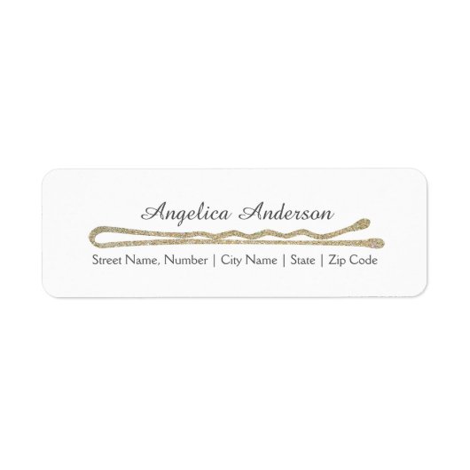 Glitter Bobby Pin Retouradres Label (Voorkant)