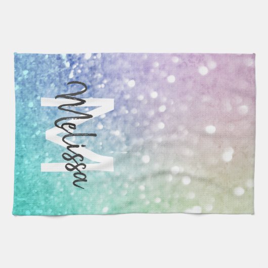 Glitter Bokeh Glamoureuze Elegant Theedoek (Horizontaal)