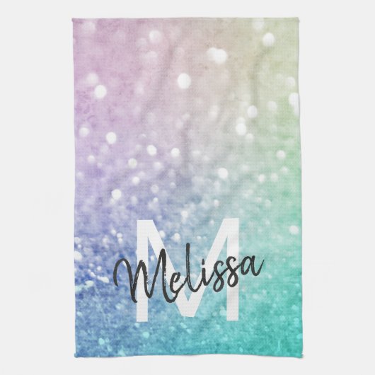 Glitter Bokeh Glamoureuze Elegant Theedoek (Verticaal)