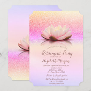Glitter Bokeh Ombre Lotus Pensioen Kaart