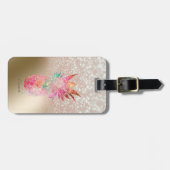Glitter Bokeh Ombre, Pineapple - Gepersonaliseerd Bagagelabel (Voorkant horizontaal)