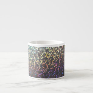 Glitter bokeh sparkle print espresso kop