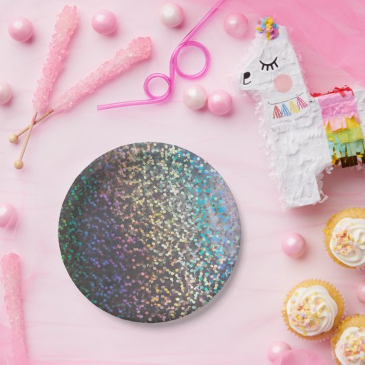 Glitter bokeh sparkle print papieren bordje (Feest)