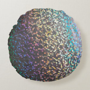 Glitter bokeh sparkle print rond kussen