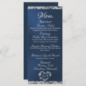 Glitter Border op Blue Wedding Menu (Voorkant / Achterkant)