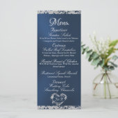 Glitter Border op Blue Wedding Menu (Staand voorkant)