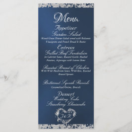 Glitter Border op Blue Wedding Menu