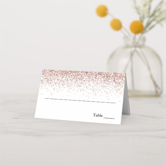 Glitter Border, Roos Gold en White Personalized (Voorkant)