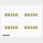Glitter Bride Gold Rechthoekige Sticker (Vel)