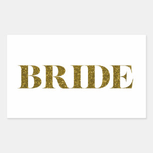Glitter Bride Gold Rechthoekige Sticker